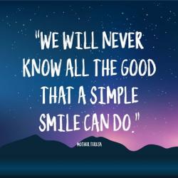 Simple Smile - Mother Teresa Quote (Dusk) | Obraz na stenu