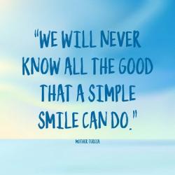 Simple Smile - Mother Teresa Quote (Blue) | Obraz na stenu