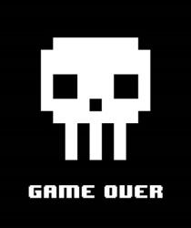 Game Over  - White Skull | Obraz na stenu