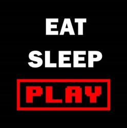 Eat Sleep Play - Black with Red Text | Obraz na stenu