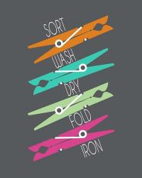 Sort Wash Dry Fold Colored Clothespins Red Green | Obraz na stenu
