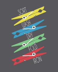 Sort Wash Dry Fold Clothespins Primary Colors | Obraz na stenu