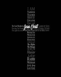 Names of Jesus Cross Silhouette Black | Obraz na stenu