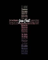 Names of Jesus Cross Silhouette Pink Ombre | Obraz na stenu