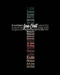 Names of Jesus Cross Silhouette Green Ombre | Obraz na stenu