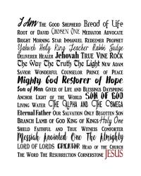 Names of Jesus Rectangle Black and Red Text | Obraz na stenu