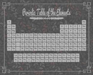 Periodic Table Gray and Red Leaf Pattern Dark | Obraz na stenu