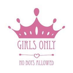 Girls Only Crown Pink on White | Obraz na stenu