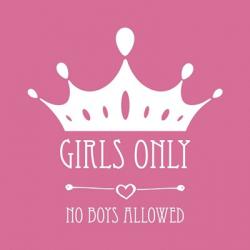 Girls Only Crown White on Pink | Obraz na stenu
