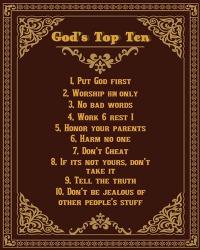 God's Top Ten Brown and Gold Design | Obraz na stenu