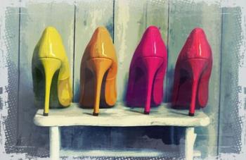 Vintage Fashion Colorful Heels | Obraz na stenu