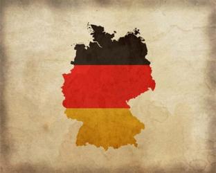 Map with Flag Overlay Germany | Obraz na stenu