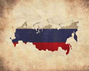 Map with Flag Overlay Russia | Obraz na stenu