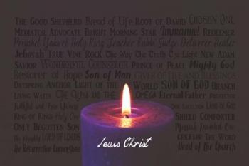 Names of Jesus Purple Candle | Obraz na stenu
