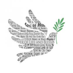 Names of Jesus Dove Silhouette White | Obraz na stenu