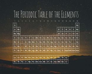 The Periodic Table Of The Elements Night Sky Green | Obraz na stenu