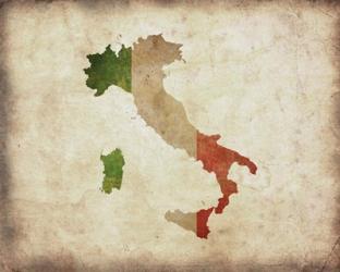 Map with Flag Overlay Italy | Obraz na stenu