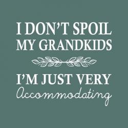 I Don't Spoil My Grandkids Leaf Design Teal | Obraz na stenu