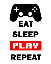 Eat Sleep Game Repeat  - White and Red | Obraz na stenu