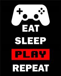 Eat Sleep Game Repeat  - Black and Red | Obraz na stenu