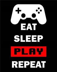 Eat Sleep Game Repeat  - Black and Red | Obraz na stenu