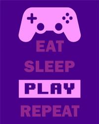 Eat Sleep Game Repeat  - Purple | Obraz na stenu