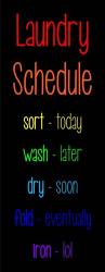 Laundry Schedule  - Rainbow | Obraz na stenu