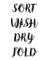 Sort Wash Dry Fold  - White | Obraz na stenu
