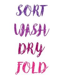 Sort Wash Dry Fold  - White and Purple | Obraz na stenu