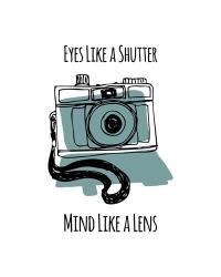 Eyes Like A Shutter Mind Like A Lens Camera Doodle Blue | Obraz na stenu