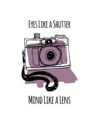 Eyes Like A Shutter Mind Like A Lens Camera Doodle Purple | Obraz na stenu
