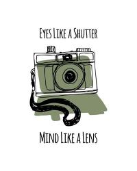Eyes Like A Shutter Mind Like A Lens Camera Doodle Green | Obraz na stenu