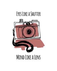 Eyes Like A Shutter Mind Like A Lens Camera Doodle Red | Obraz na stenu