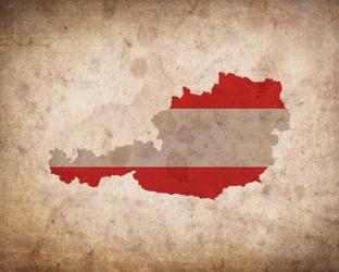 Map with Flag Overlay Austria | Obraz na stenu