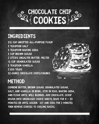 Chocolate Chip Cookies Recipe Chalkboard Background | Obraz na stenu