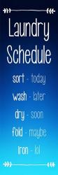 Laundry Schedule - Ocean Blue | Obraz na stenu