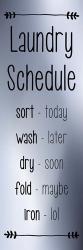 Laundry Schedule - Silver | Obraz na stenu