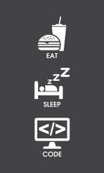 Eat Sleep Code - White Icons | Obraz na stenu