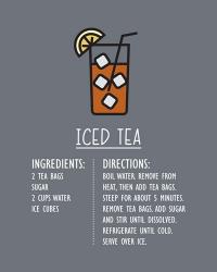 Iced Tea Recipe Gray Background | Obraz na stenu