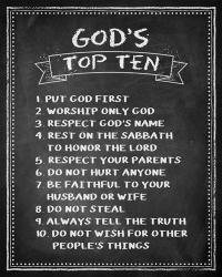 God's Top Ten Chalkboard | Obraz na stenu
