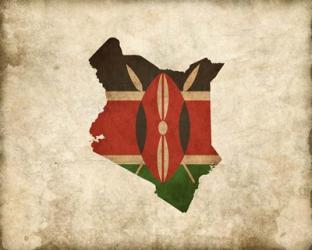 Map with Flag Overlay Kenya | Obraz na stenu