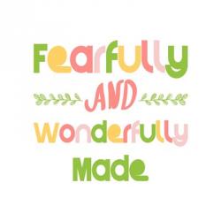 Fearfully and Wonderfully Made - Pink and Green | Obraz na stenu