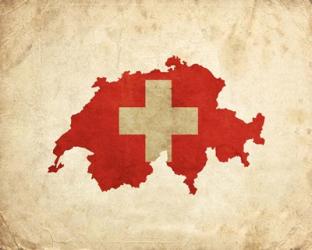 Map with Flag Overlay Switzerland | Obraz na stenu