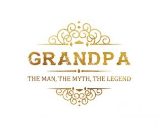 Grandpa: The Man, The Myth, The Legend - White and Gold | Obraz na stenu