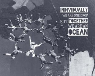 Together We Are An Ocean - Skydiving Team Grayscale | Obraz na stenu