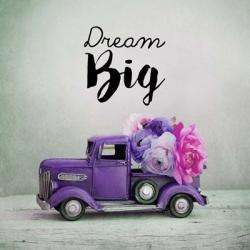 Dream Big - Purple Truck and Flowers | Obraz na stenu