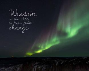 Wisdom Is The Ability To Learn From Change - Night Sky Aurora | Obraz na stenu