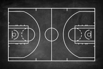 Basketball Court Chalkboard Background | Obraz na stenu