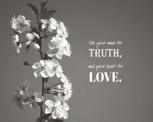 Use Your Mind For Truth - Flowers on Branch Grayscale | Obraz na stenu