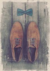 Vintage Fashion Bow Tie and Shoes - Brown | Obraz na stenu